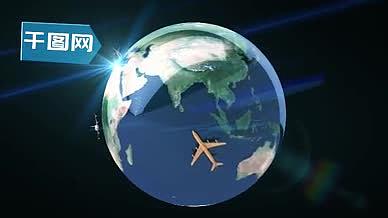 星球飞机飞行线路动态AE模板视频的预览图